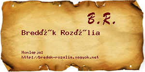 Bredák Rozália névjegykártya